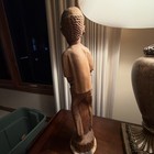 S Valescot Vintage 20    Hand Carved Haitian Drummer Folk Art Tribal