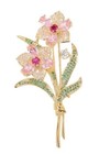 Stunning Rhinestone Multicolor Flowers Brooch