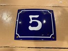 Vintage Style Blue Enamel Porcelain French House Number Door Steel Metal Sign 5