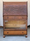 Antique Widman Lawyers Bookcase Desk Combo  Drawers   Cubbies  Tiger Oak