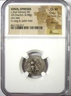 Ancient Greek Ionia Ephesus Silver Ar Drachm Bee Coin 100 Bc  Ngc Choice Xf  ef 