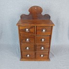 Antique Wooden Hanging 8 Drawer Spice Box Cabinet apothecary Chest Primitive