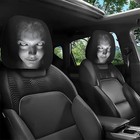 2 4pcs Car Headrest Covers With Funny Cartoon Print for Auto Interior Decoration