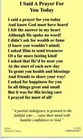 I Said A Prayer For You Today - Laminated  Holy Cards   Quantity 25 Cards