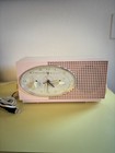 Vintage  1950s Sylvania Pink Am bluetooth Clock Radio-eames Era-great Working