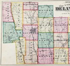 1875  Delaware County Ohio  Map Original  16x12  Liberty  - Brown - Orange