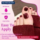 96pcs Red Cat Eye Press On Toenails Short Square Fake Toenails With Glitter Desi