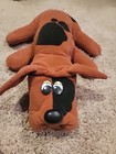 Vintage Pound Puppies 18  Stuffed Plush Dog - Beige Brown Spots Short Ear Animal