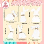 6 Pcs Easter Bunny Table Wooden Signs bunny Shaped Farmhouse Small  White 
