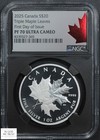 2025  20 Proof Twenty Dollar Canada Triple Maple Leaves First Day Ngc Pf 70 Uc