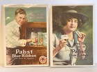 Pabst Blue Ribbon Beer Advertising  On Back Of Majastic Threater Chicago  Pair