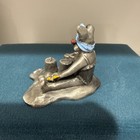 Vintage Hudson Pewter Bunny   Rabbit At The Beach Sand Castles  3425 1984