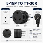 Rv Adapter 30 Amp To 110 Volt  Nema 5-15p 15a Male Tt-30r 30a Female    
