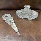Antique 1920s Czech Cut Crystal Perfume Bottle Art Deco Glass Dauber 6 
