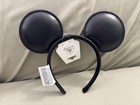 Disney Parks Mickey Mouse  Black Faux Leather Ears Headband New 
