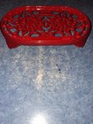 Vntg Le Creuset Trivet Pot Holder Oval Cherry Red-nice clean-great Color   