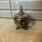 Vintage Wm Rogers Silver Plate Footed Sugar Bowl With Lid