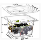 6 Pack 1 6 Size Clear Polycarbonate Food Pans With Lids For Kitchen Restaurant F