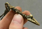 6cm Antique Old Tibet Buddhism Temple Bronze Phurba Dagger Holder Faqi Statue