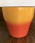 Vintage Retro Mcm Bright Orange   Yellow Planter Pot 5 Inches