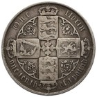 1883 Florin Gothic Victoria Coin Uk Two Shillings Silver  mo4386- 