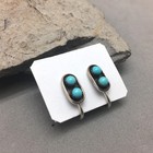 Native American Indian Sterling Silver Turquoise Snake Eye Earrings Screw Back