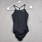 Nike Swimsuit Girls S Black Racerback One Piece Sporty Performance Athleisure