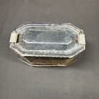 Antique Enamel  Lunch Pail Yellow Spatter Lunch Box W Handle