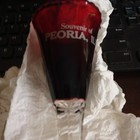 Ruby Flash Cone Vase Souviner From Peoria  Il Fair 1930s