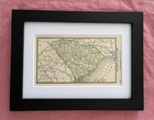 1888 Antique Framed Original South Carolina Map Tiny Matted South Carolina Map