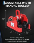 Manual Push Beam Trolley 1100lb I Beam Hoist Trolley Adjustable 2 5-5 5in Flange