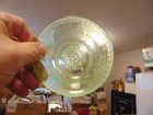 Federal Georgian Green Lovebirds Uranium Depression Glass Small Berry Bowl
