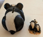 Panda Bank And Panda Pair Figurine