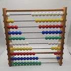 Vintage Wooden Abacus Counting Frame With Multicolor Beads Retro Math Toy