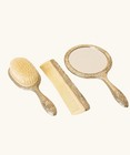 Vintage Silver Plated Vanity Set Mirror Comb Brush Up To 9 5   