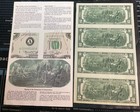 1976  2 Two Uncut Sheet Of 4 Minneapolis Federal Reserve Notes