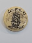 Newport Ri Travel Souvenir Scrimshaw Style Lapel Pin Rhode Island Sailing Ship