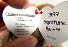 Vtg Rare Ty Beanie Babies 1999 Signature Bear Hologram Tush Tag Heart Pe Pellets