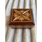 Vintage Wooden Trinket Box Decorative Hand Carved Wood Jewelry Stash Box