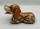 Vintage Working Barky Tin Litho Friction Barking Dog Toy With Original Box