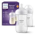 Philips Avent Natural Baby Bottles Medium Flow 3 Nipple 9oz 2-pack Scy903 New