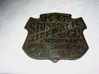 Old K c   Missouri Stone Sidewalk Co   Cast Iron Building  Plaque Memorabilia