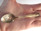 Antique Sterling Silver Troubadours Lion Demitasse Souvenir Spoon 4  Long