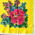 Ukrainian Folk Wool Scarf Yellow Floral Shawl Traditional Floral Pattern 153