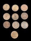 Norway Lot Of Ten Diff  10   re Haakon Silver Coins- Details Damaged low Grade