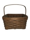 Vintage 1982 12 x12 x12  Square Basket W stationary Handle   Shelf - Longaberger