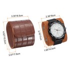 Watch Roll Travel Case Single Slot Leather Cases  Stripe Texture Brown