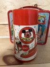 Vintage Aladdin Mickey Mouse Club Metal Lunch Box With Thermos