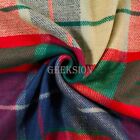 Winter Unisex 100  Cashmere Plaid Scotland Made Solid Striped Scarves Wool Scarf
