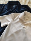 Boys  Lot 2 Uniform Polo Shirt Moisture Wick Navy White L 10-12